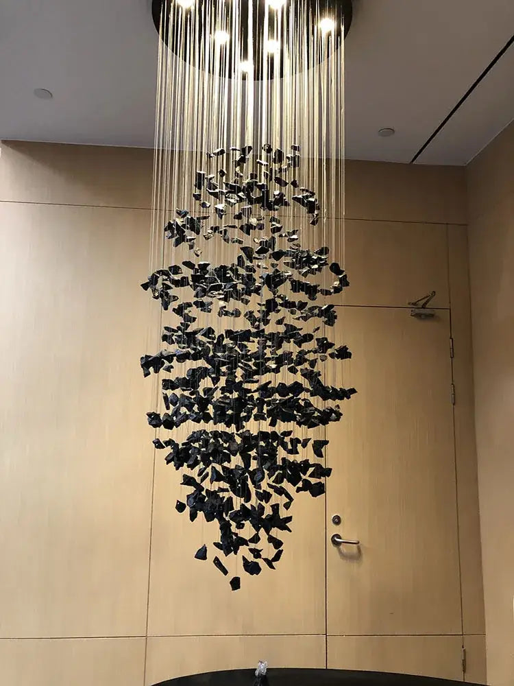 Black Stone Staircase Lighting