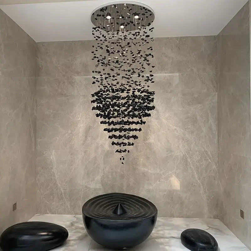 Black Stone Staircase Lighting