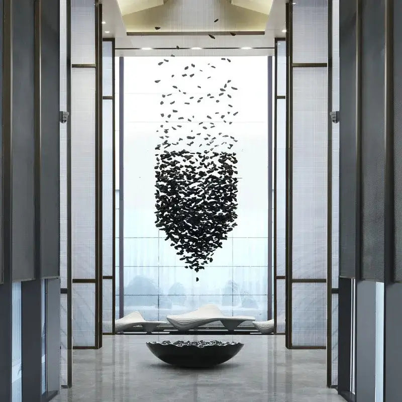 Black Stone Staircase Lighting