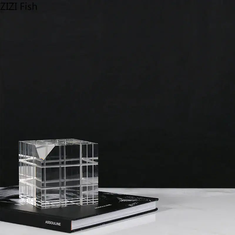 Black Crystal Cube Ornament