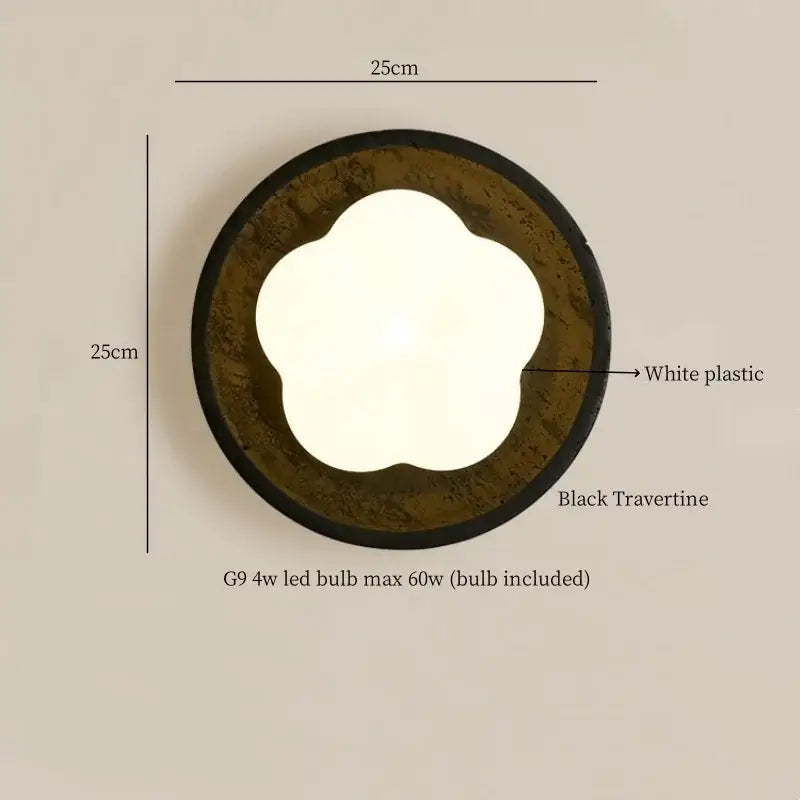 Black Travertine LED Sconce