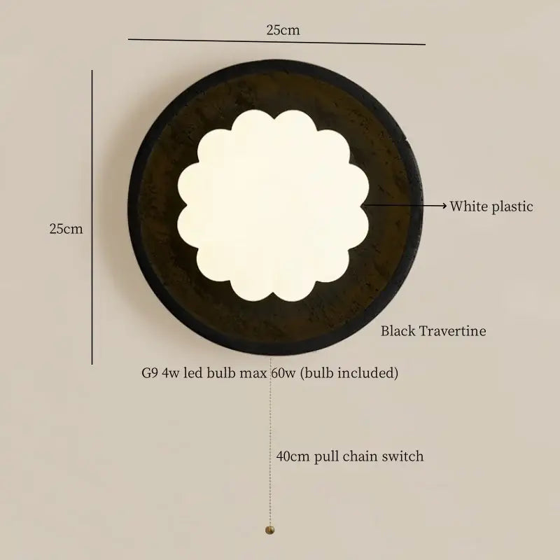 Black Travertine LED Sconce