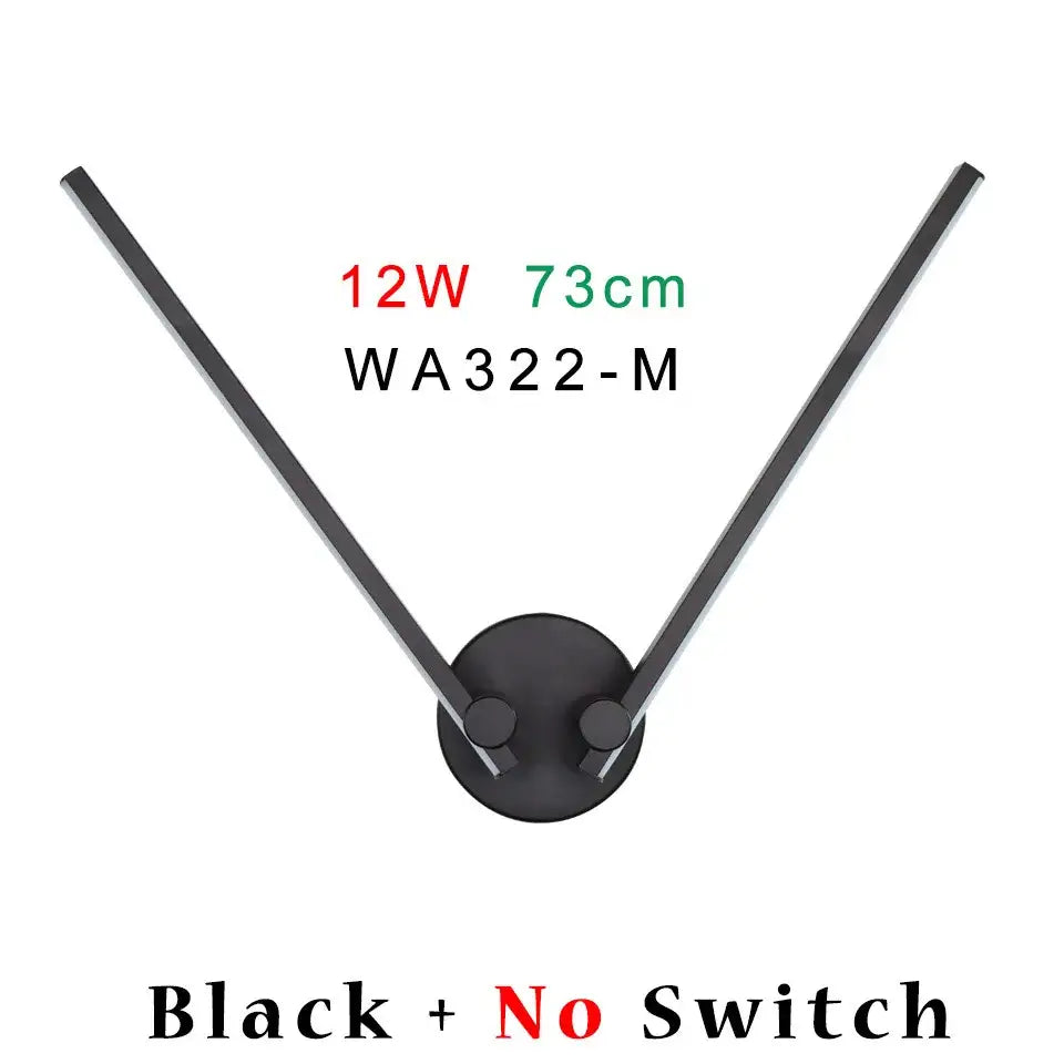 Black Double Arm Wall Light With Switch Option
