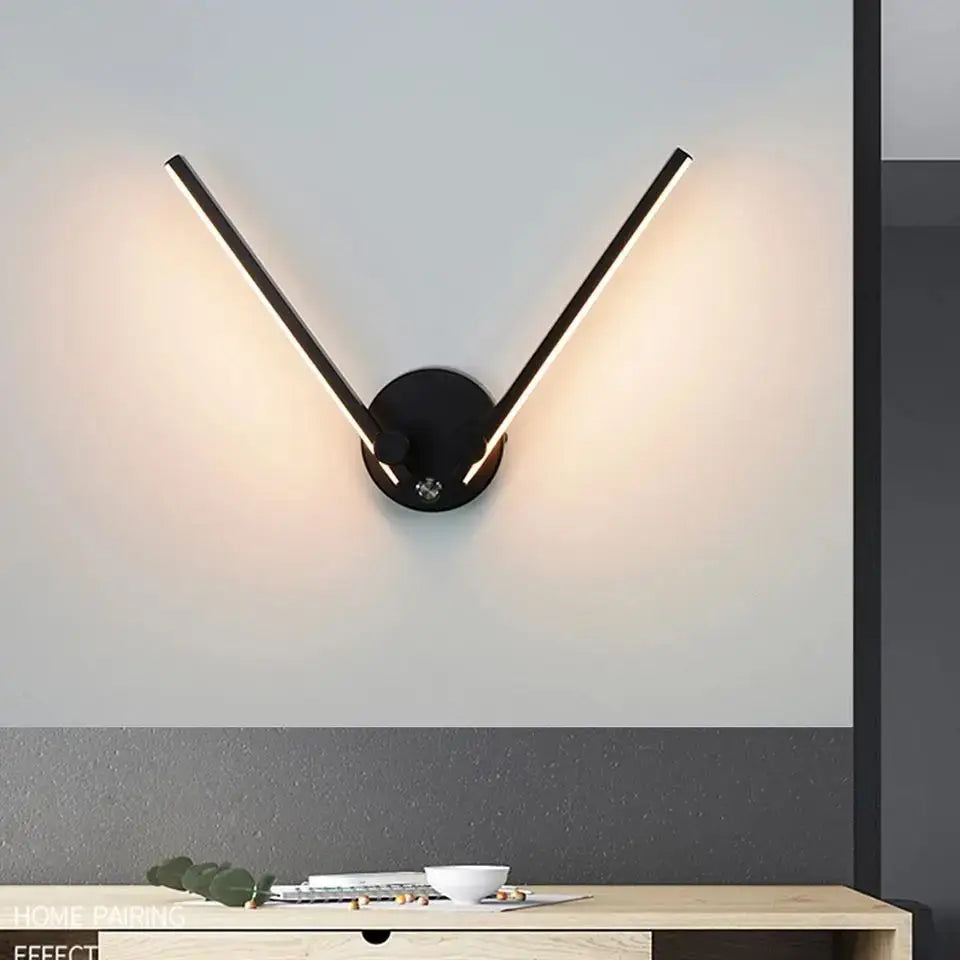 Black Double Arm Wall Light With Switch Option