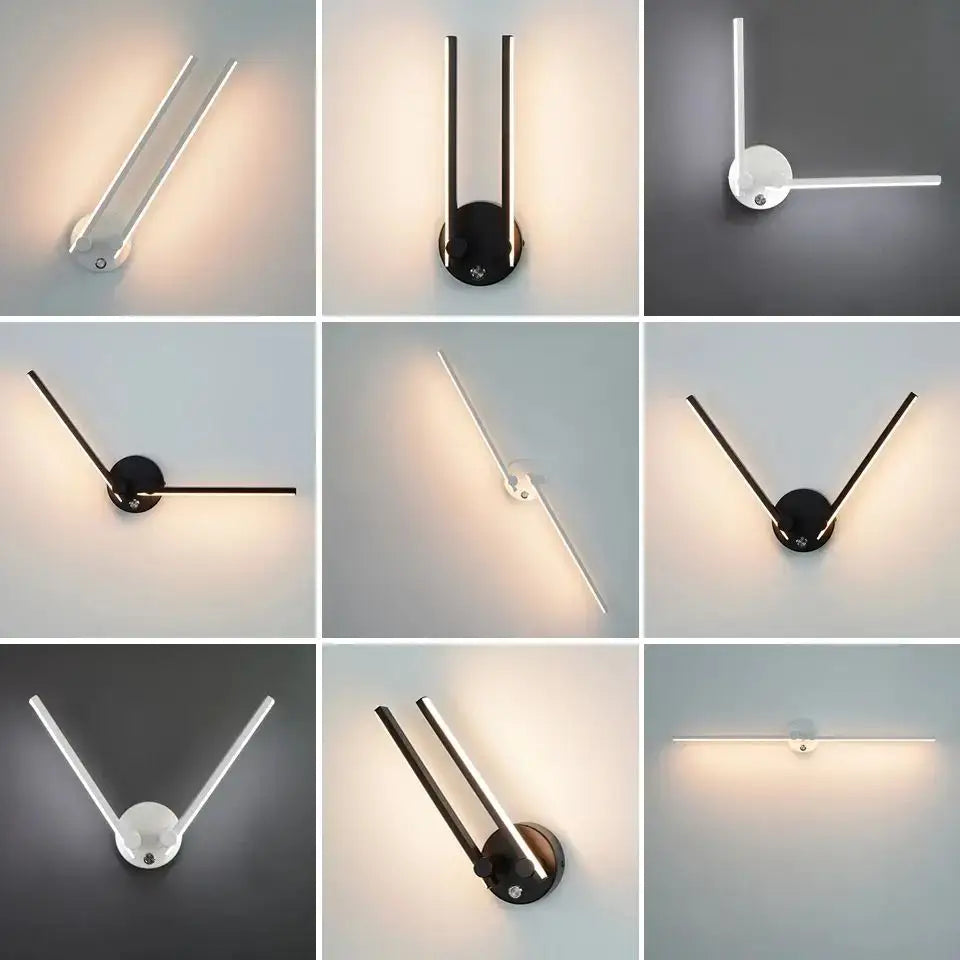 Black Double Arm Wall Light With Switch Option