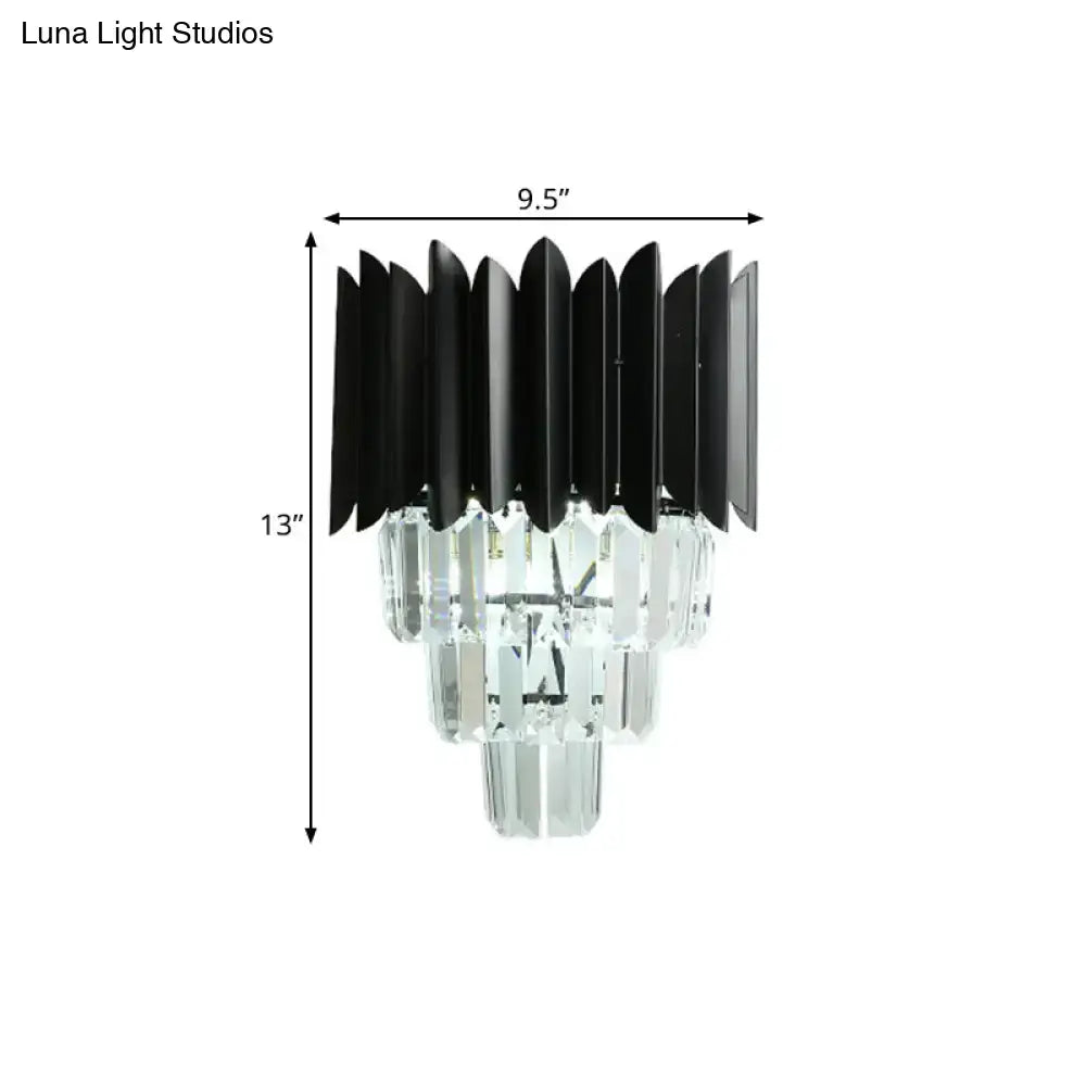 Black Crystal Prism Wall Sconce