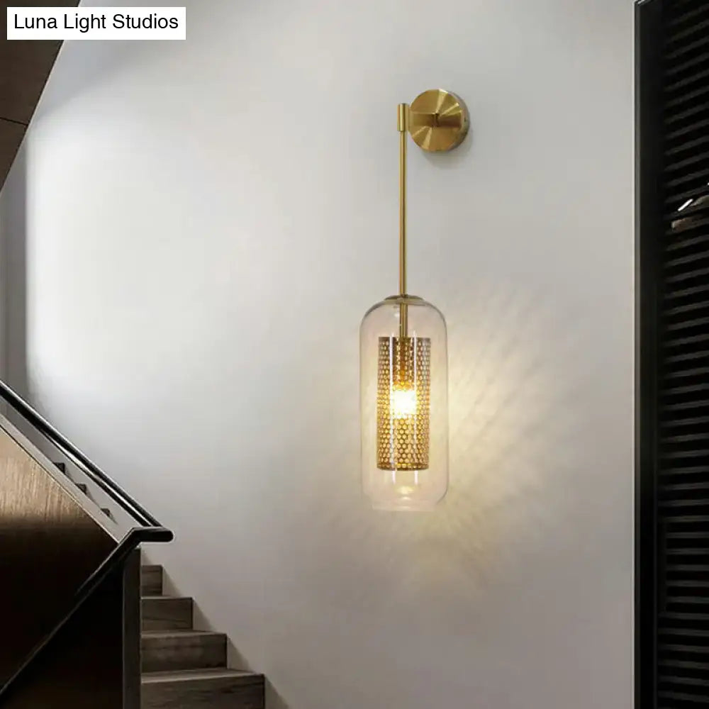 Black Glass Mesh Wall Sconce