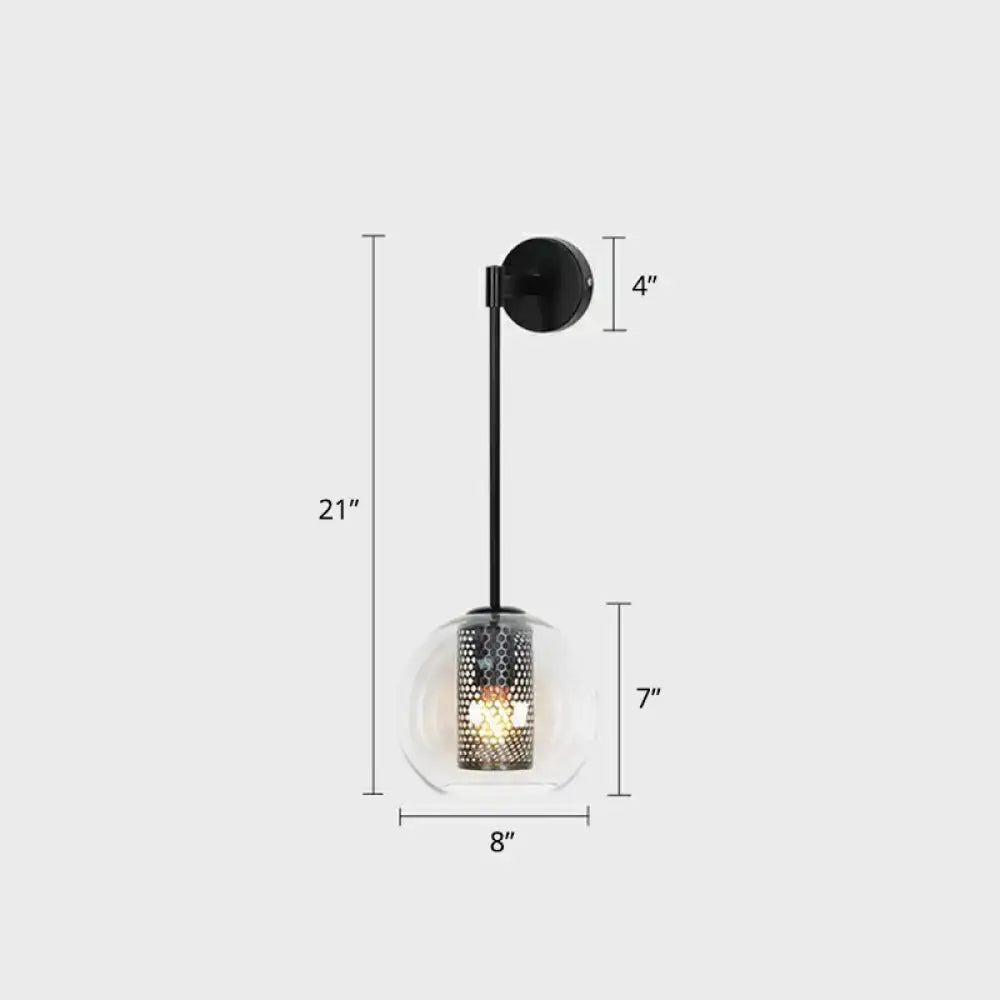 Black Glass Mesh Wall Sconce
