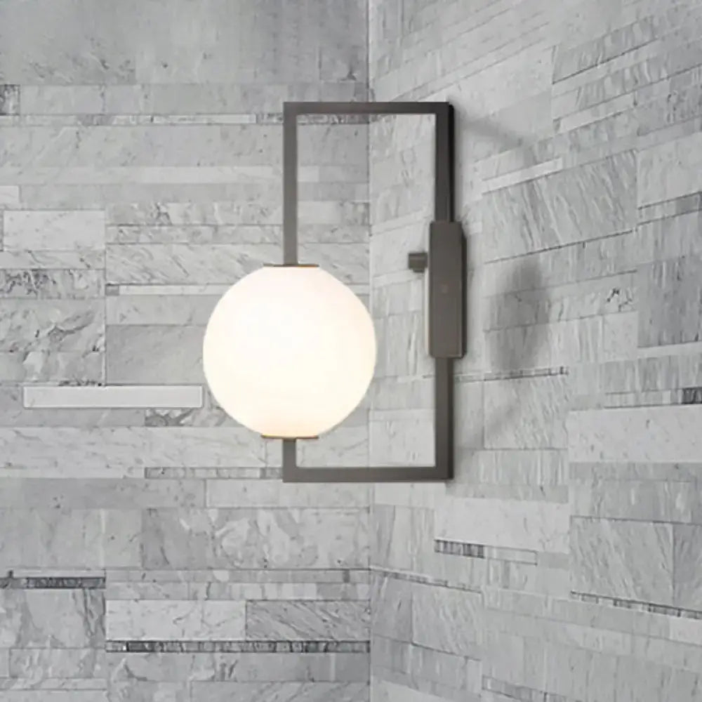 Black White Orb Wall Sconce