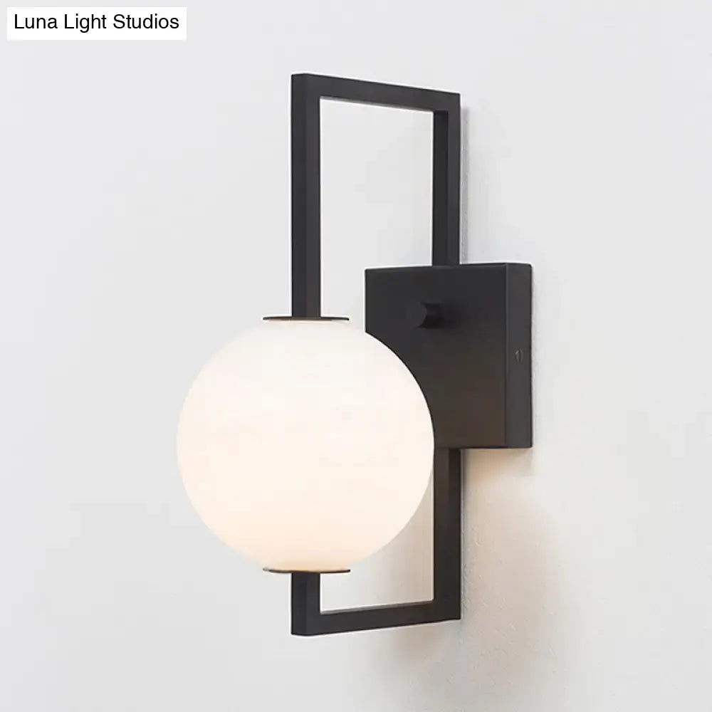 Black White Orb Wall Sconce
