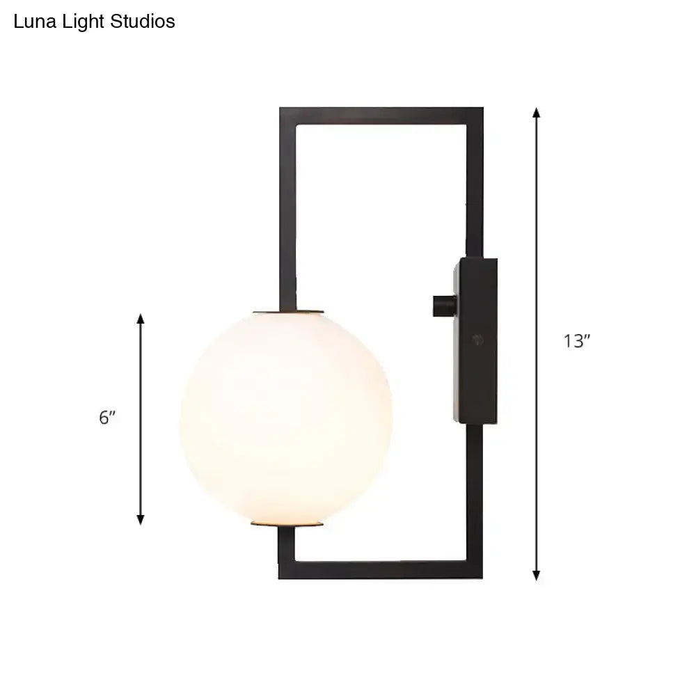 Black White Orb Wall Sconce