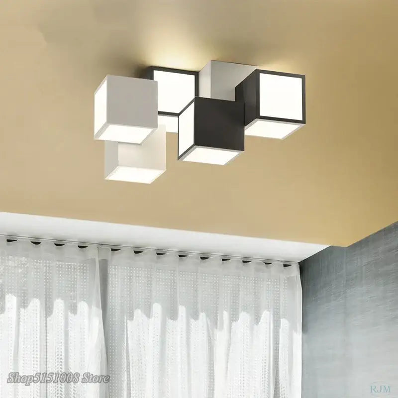 White Cube Ceiling Light