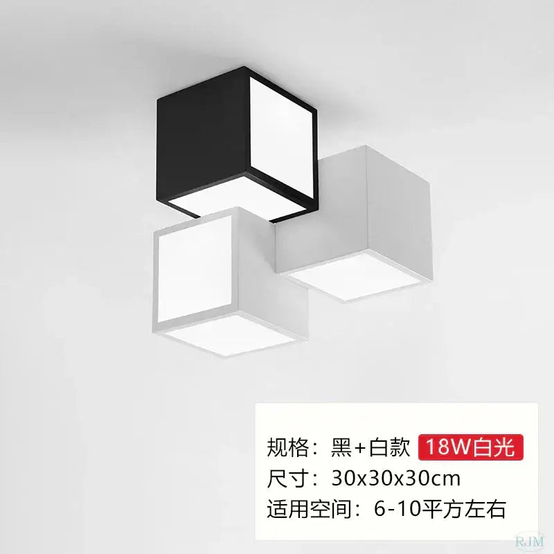 White Cube Ceiling Light