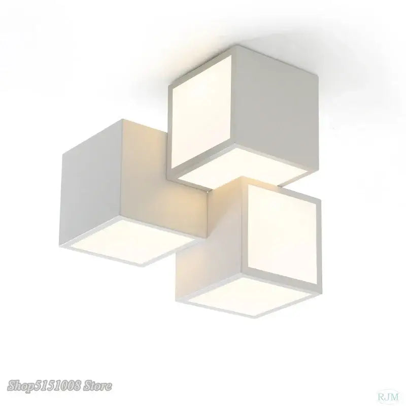 White Cube Ceiling Light