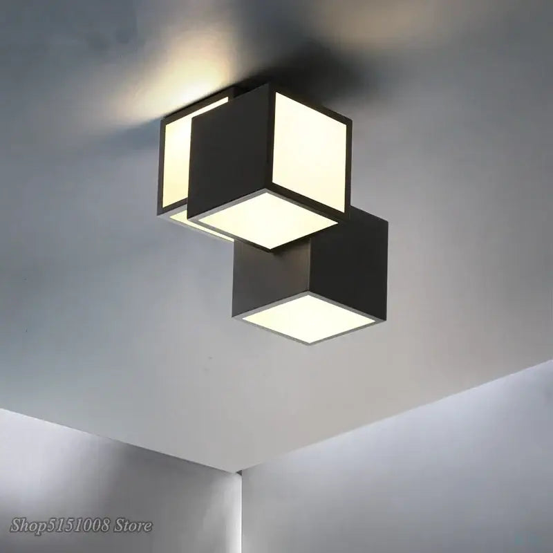 White Cube Ceiling Light