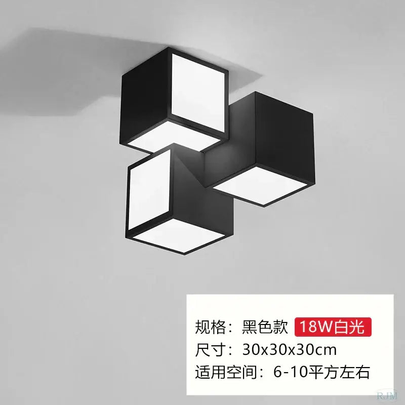 White Cube Ceiling Light