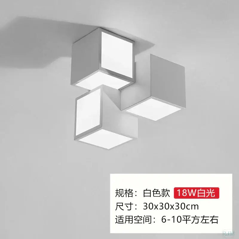 White Cube Ceiling Light