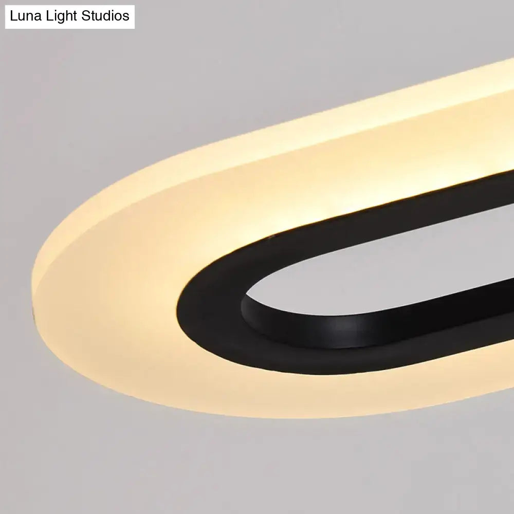 White Oblong Pendant Light
