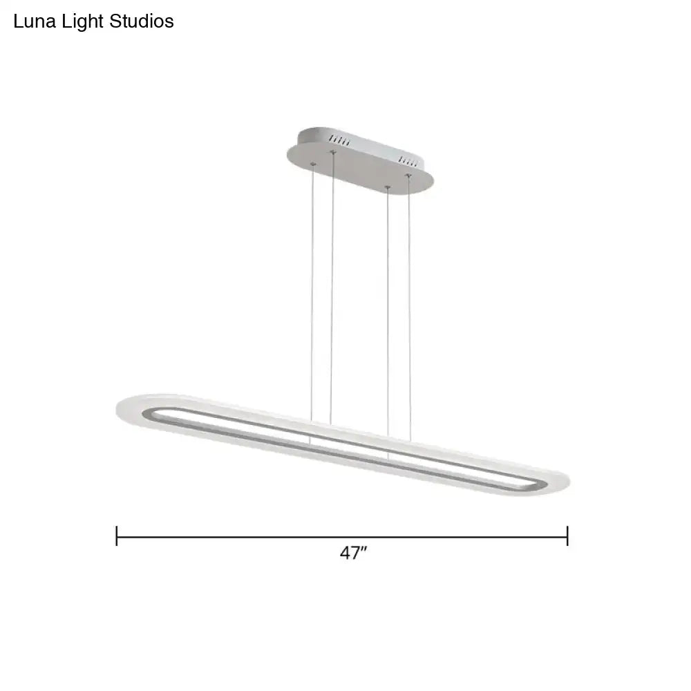 White Oblong Pendant Light