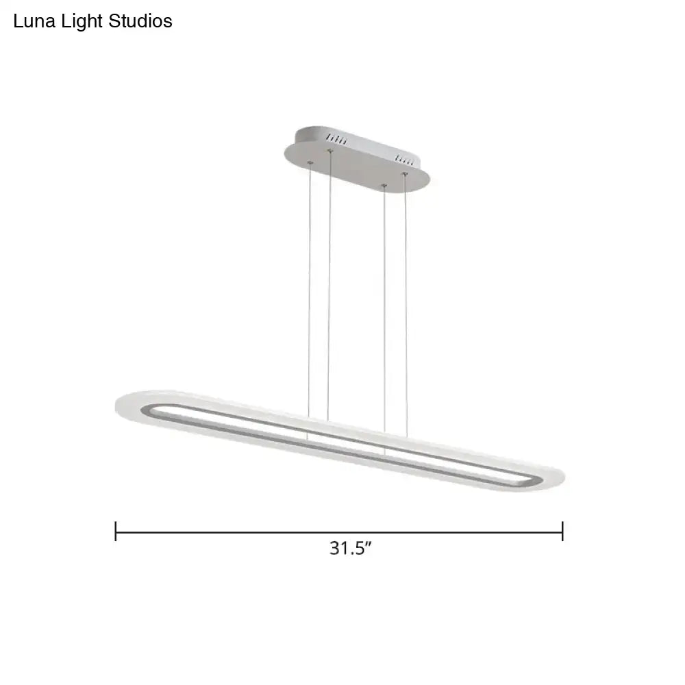 White Oblong Pendant Light