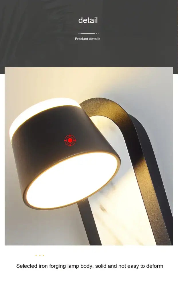 Black Adjustable Dual-LED Wall Lamp