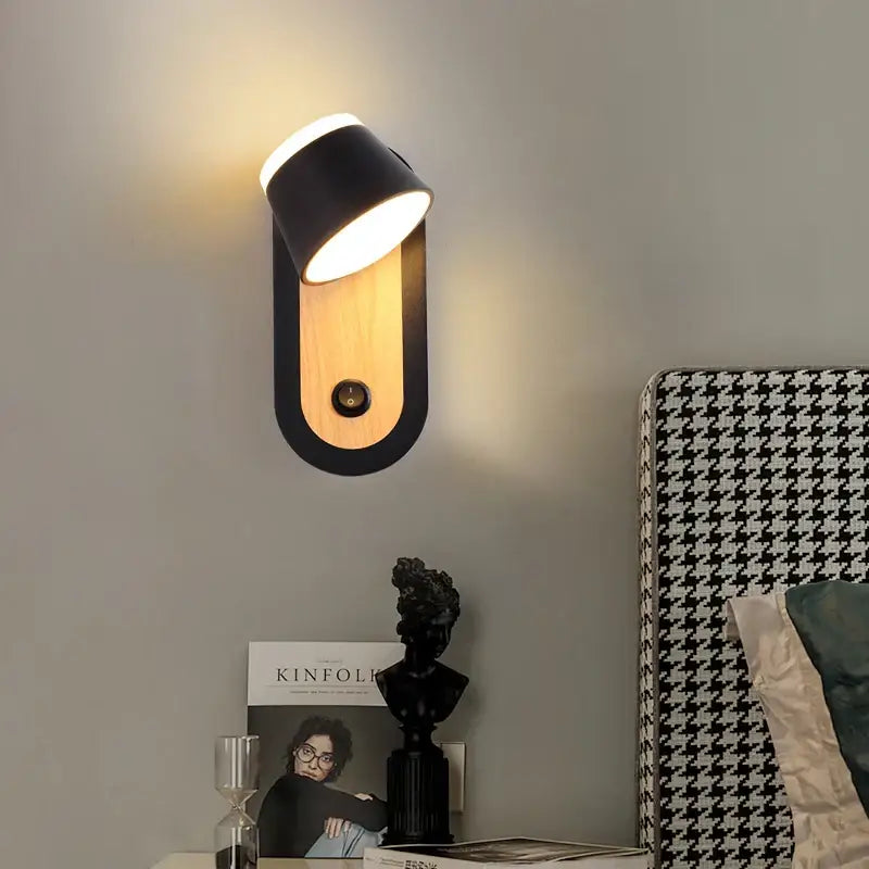 Black Adjustable Dual-LED Wall Lamp