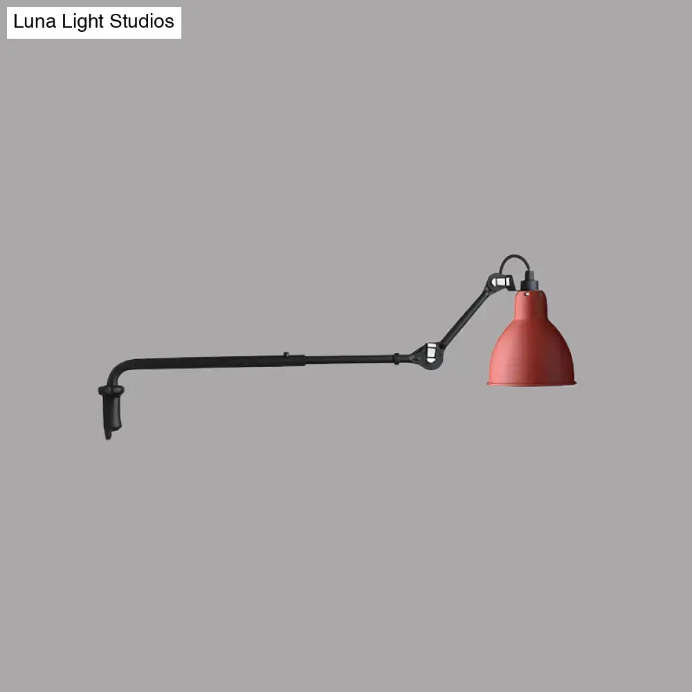 Black Articulated Adjustable-Arm Wall Lamp