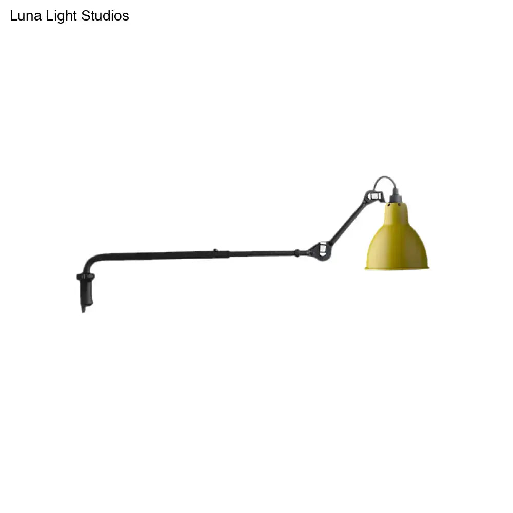 Black Articulated Adjustable-Arm Wall Lamp