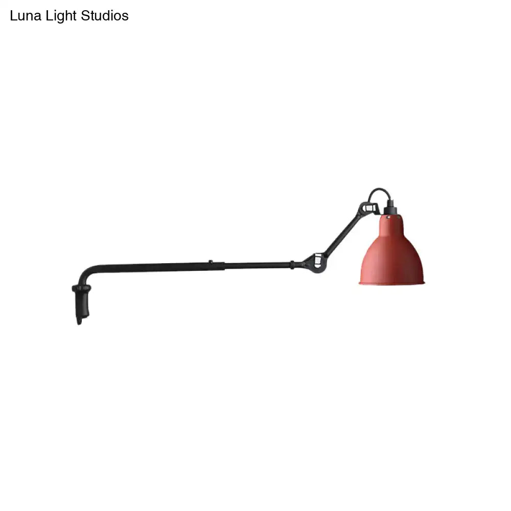 Black Articulated Adjustable-Arm Wall Lamp