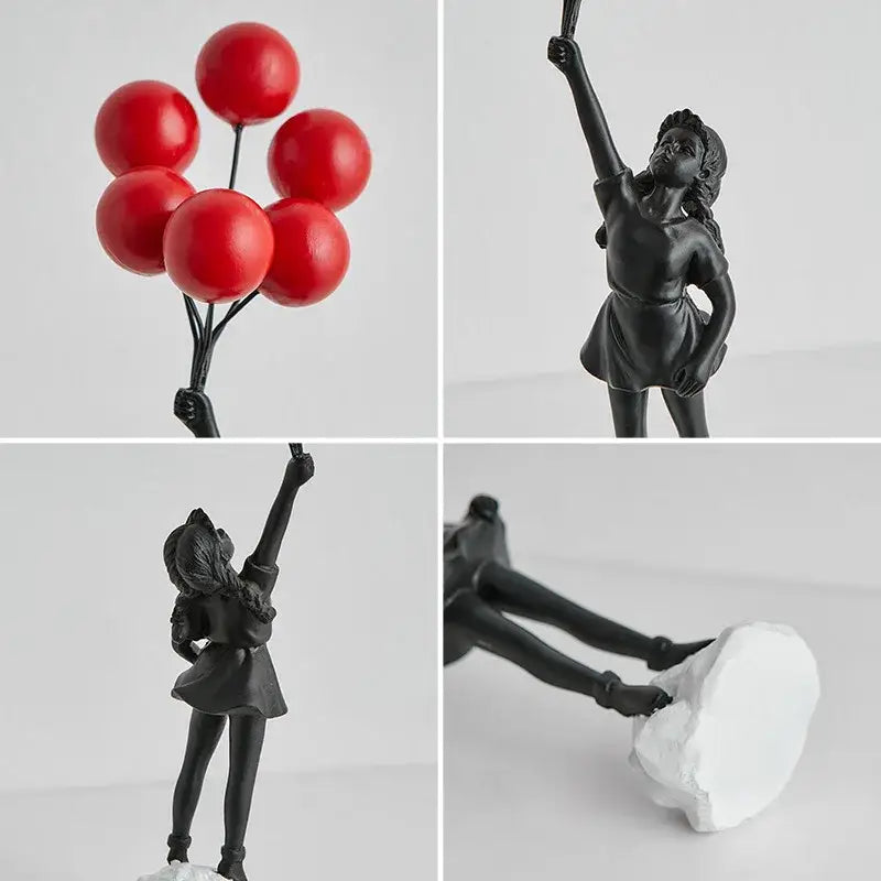 Black Balloon Girl Statue
