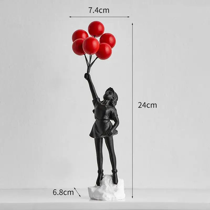 Black Balloon Girl Statue