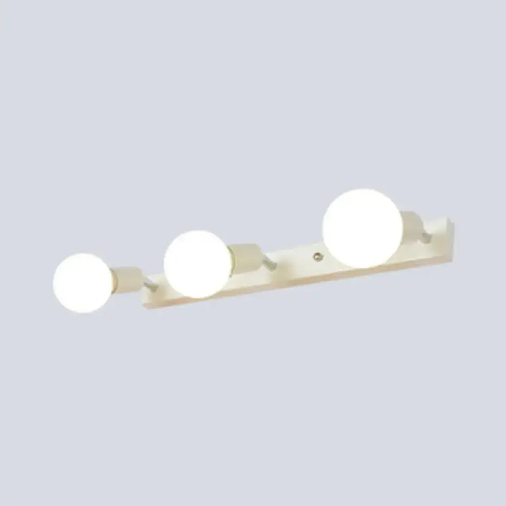 Black Iron Vanity Light Exposed Bulbs 3-6 Light