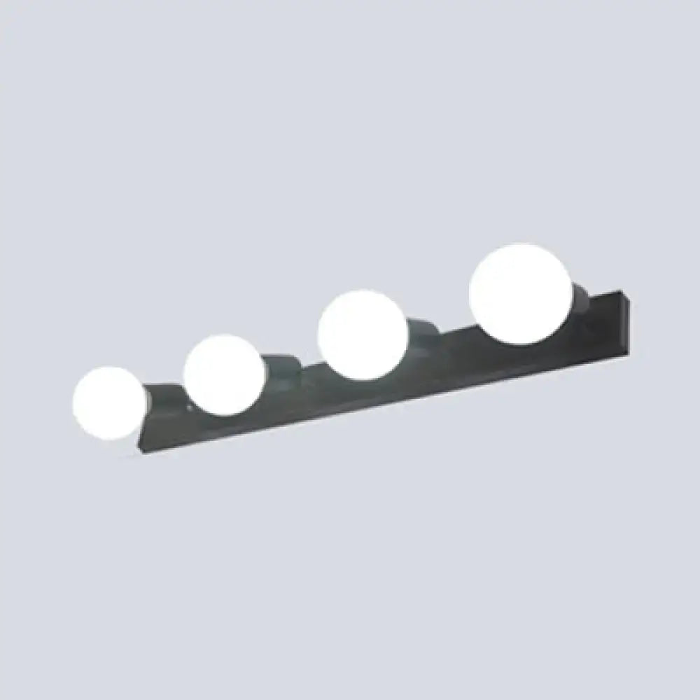Black Iron Vanity Light Exposed Bulbs 3-6 Light