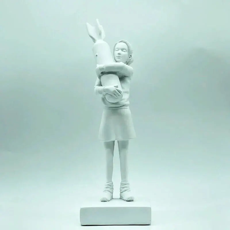 Black Resin Girl Statue