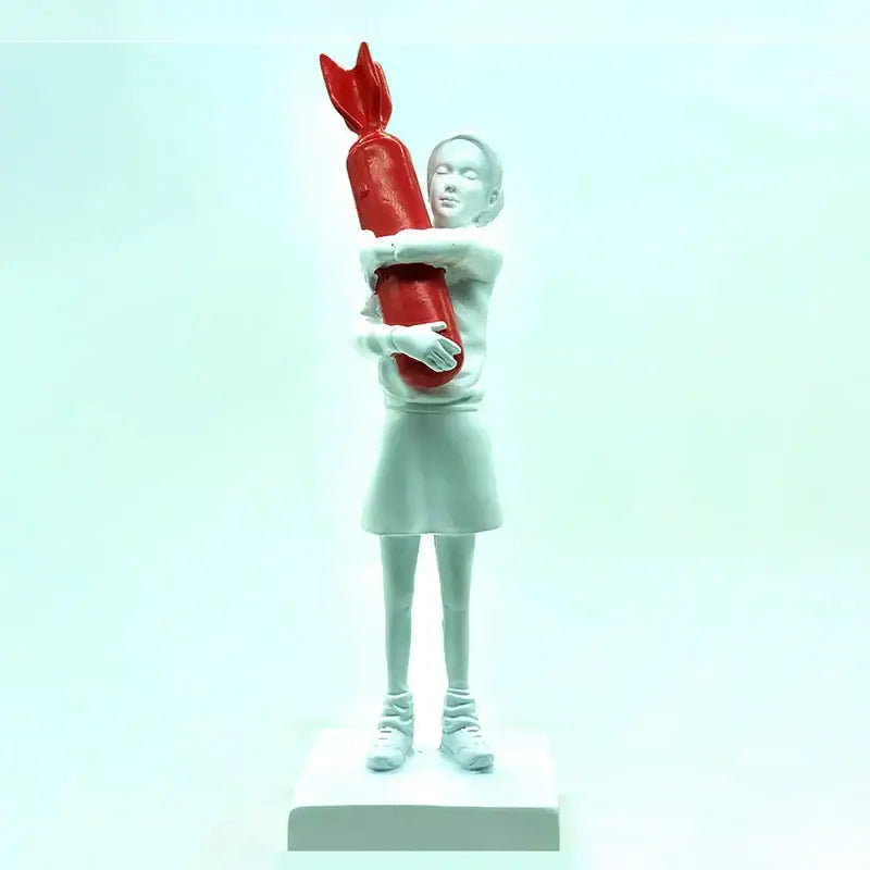 Black Resin Girl Statue