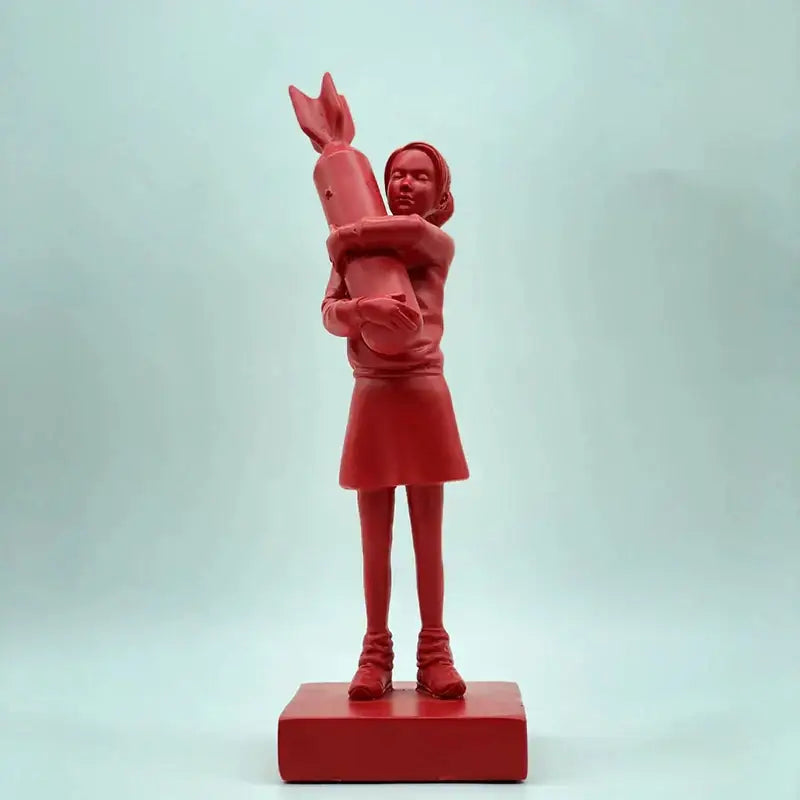 Black Resin Girl Statue