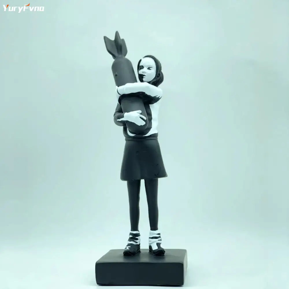 Black Resin Girl Statue