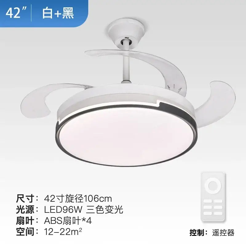 Black Retractable Ceiling Fan