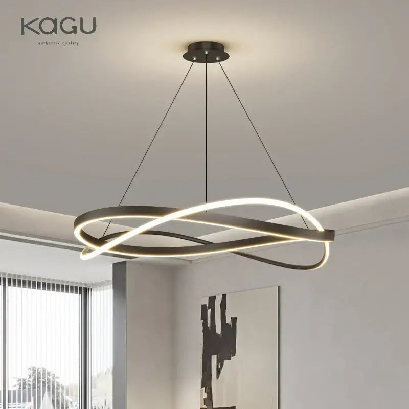 Black Circular LED Pendant with Dimmable Light