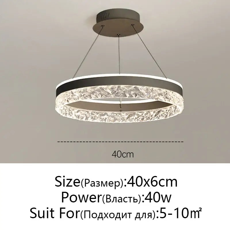 Crystal Rings LED Chandelier