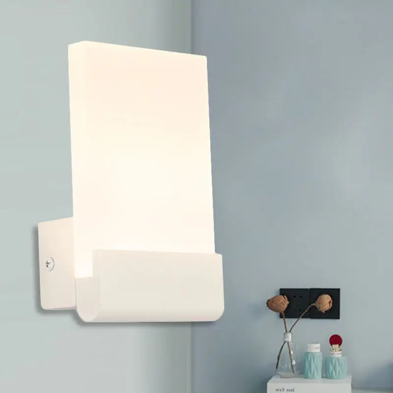 Cuboid LED Wall Sconce Cast Iron Frame