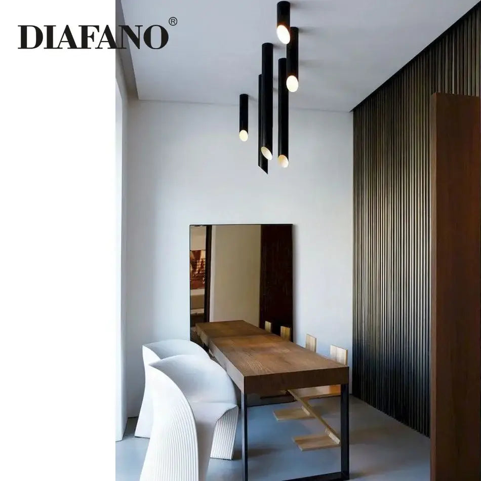 Black Cylindrical Ceiling Light