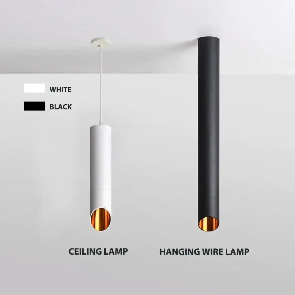 Black Cylindrical Ceiling Light