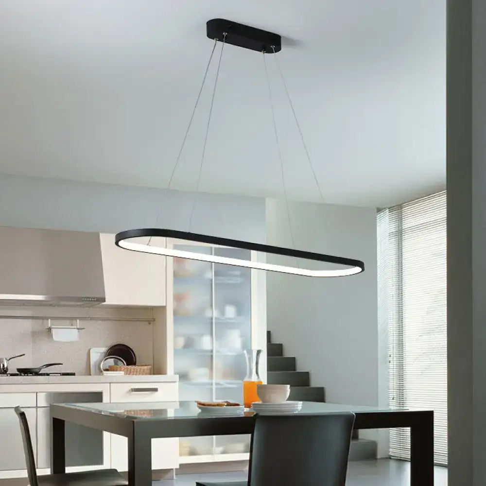 Black Ellipse Hanging Lamp