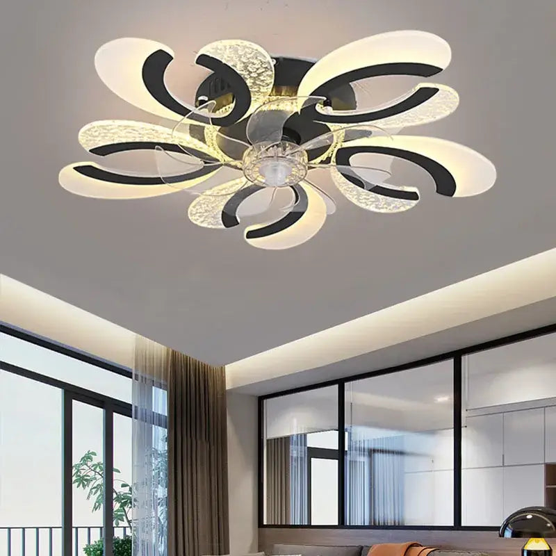 Black Floral Ceiling Fan
