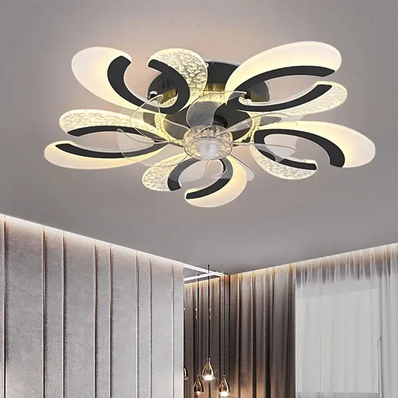 Black Floral Ceiling Fan