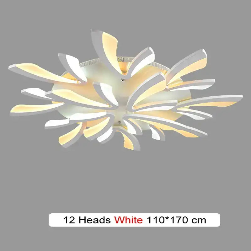 Black Floral 18-Petal LED Chandelier