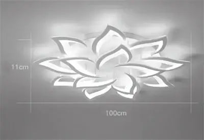 Black Floral 18-Petal LED Chandelier