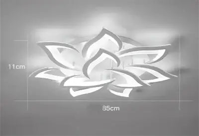 Black Floral 18-Petal LED Chandelier