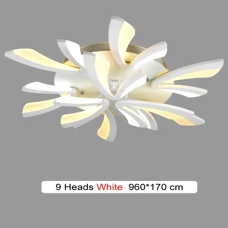 Black Floral 18-Petal LED Chandelier